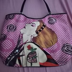 Isabella Fiore Pink and Purple Graphic Tote
